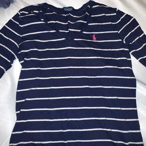 Ralph Lauren- Women's (S) Navy striped long-sleeve